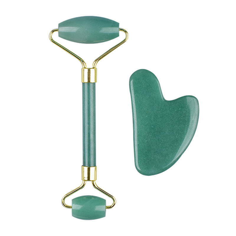 100% de cristal natural para el rostro de cara de cuarzo Gua Sha Jade Roller para herramientas de cuidado de la piel
