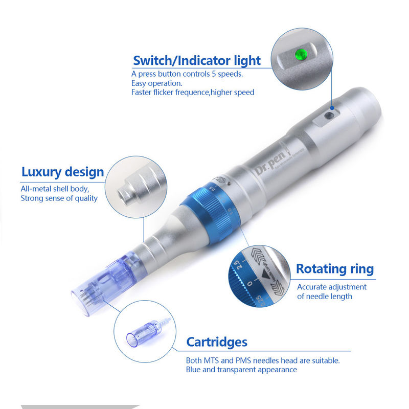 Dr Pen A6 Ultima Derma Pen Dispositivo eléctrico de microagujas para la eliminación de círculos oscuros del acné
