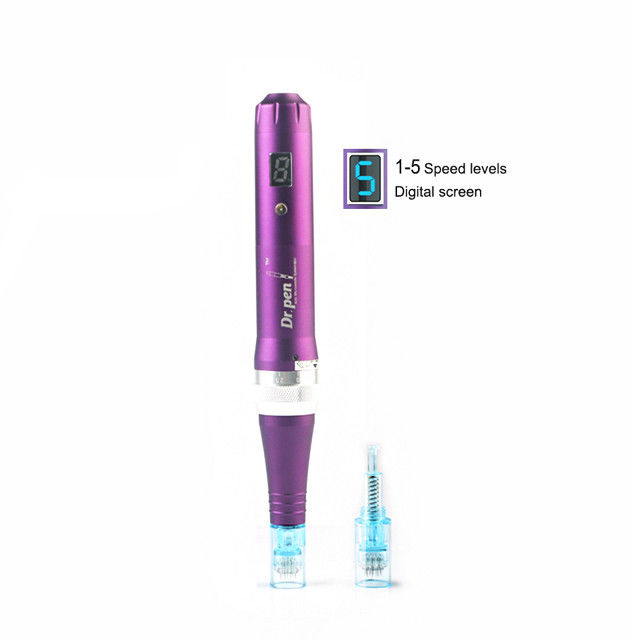 Cuerpo de aleación de aluminio Dr pen X5 Derma Pen Sistema de microagujas automático Largomas de agujas ajustables para tapones del Reino Unido