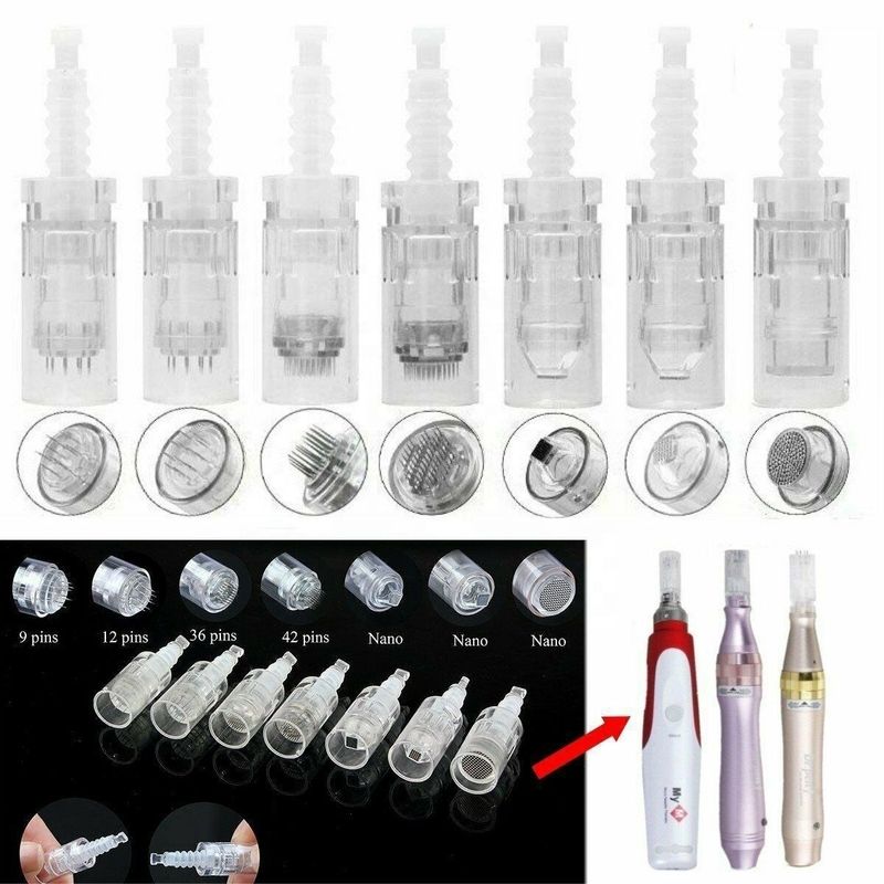 Sistema de rodadura de piel con 1 3 5 7 9 12 24 36 42 pines Nano cartucho de aguja para el cuidado de la piel