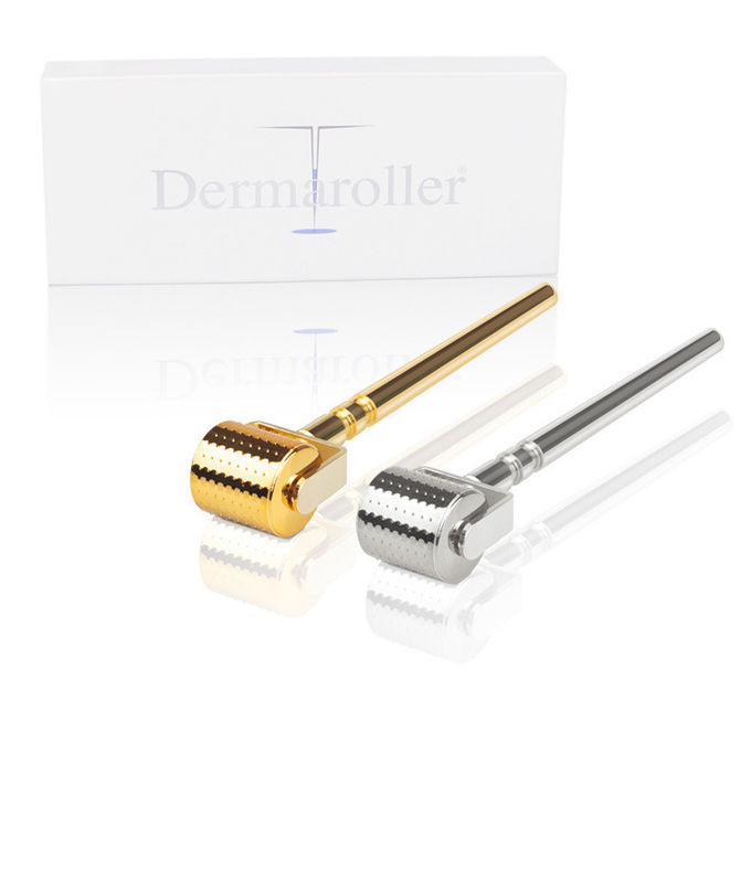 El más nuevo rodillo de derma de metal de oro de plata con 192 agujas de titanio para crecer la barba
