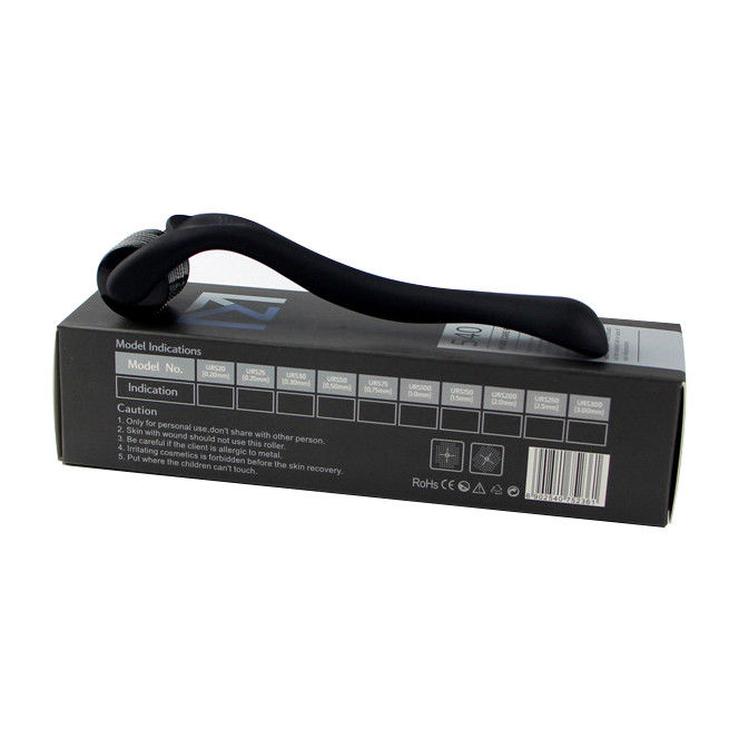 Negro mate 540 agujas de titanio 0.5mm Barba de cabello Derma Rodillo de agujas Dermaroller 2022