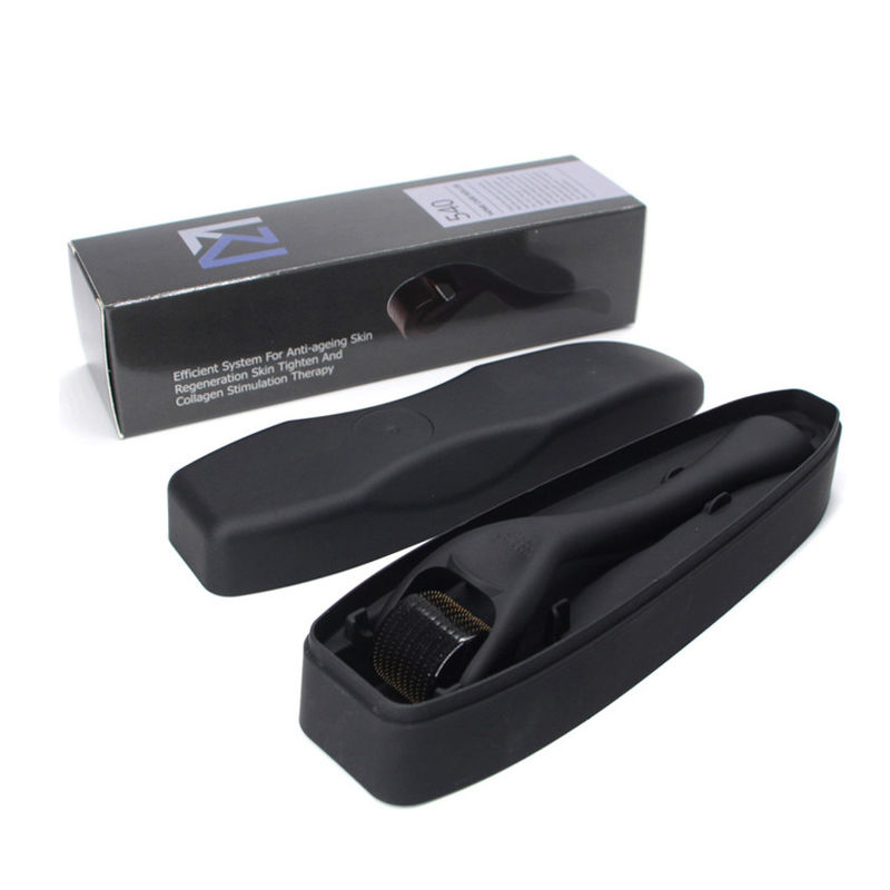 Negro mate 540 agujas de titanio 0.5mm Barba de cabello Derma Rodillo de agujas Dermaroller 2022