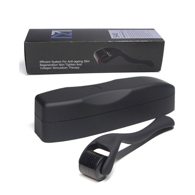 Negro mate 540 agujas de titanio 0.5mm Barba de cabello Derma Rodillo de agujas Dermaroller 2022