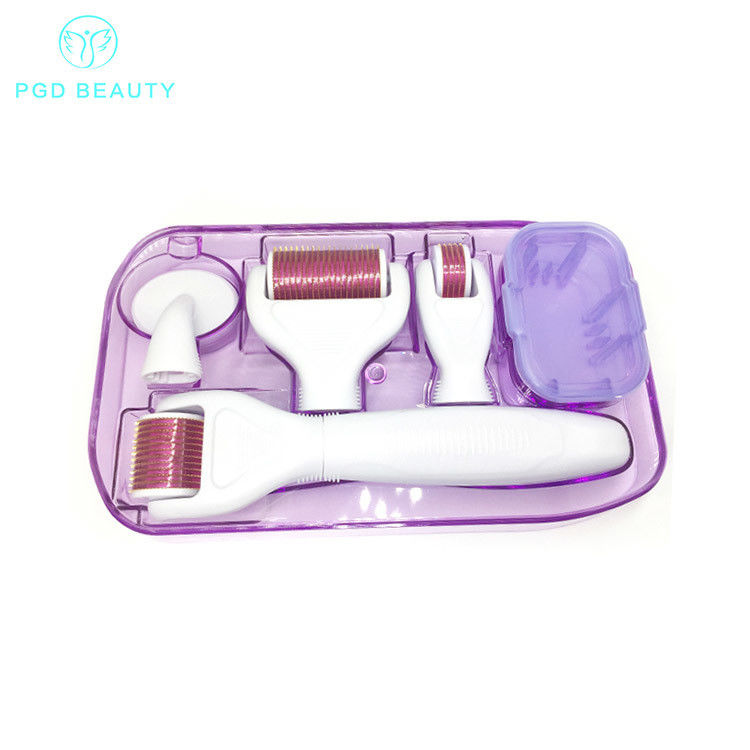 Sistema de rodadura de derma y material de la aguja de acero inoxidable / titanio 6 en 1 Derma Roller