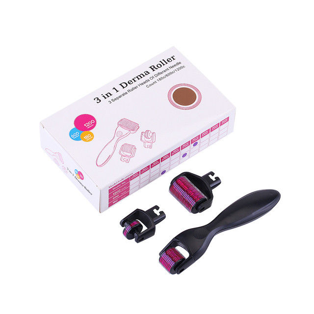 No hay tapones Tipo Titanio Derma Roller para el rostro Área objetivo del cuerpo Diseño 3-en-1
