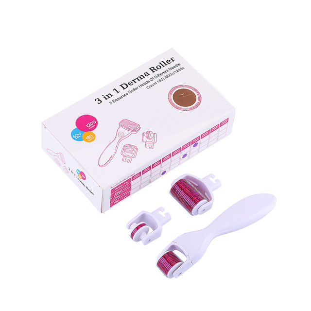 No hay tapones Tipo Titanio Derma Roller para el rostro Área objetivo del cuerpo Diseño 3-en-1
