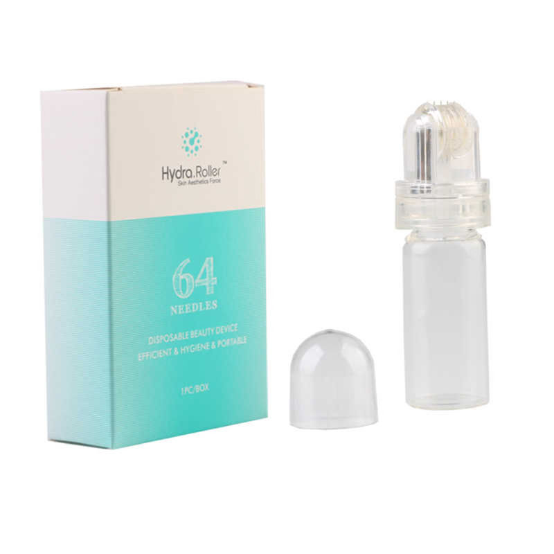 CE aprobado 64 puntas de oro Hydra Microneedle Titanio Derma Roller para el ácido hialurónico