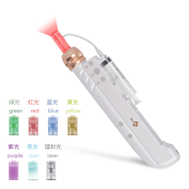 7 luces Nano Derma Pen 3 en 1 Mini Inyector de Mesoterapia con Agua para Ampliadores de Mama